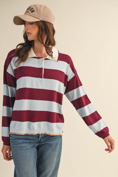 Lightweight Rugby Collar Sweater