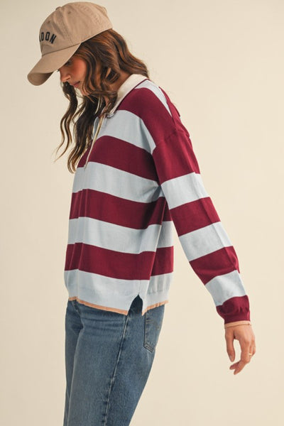 Lightweight Rugby Collar Sweater