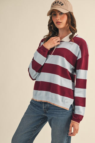 Lightweight Rugby Collar Sweater
