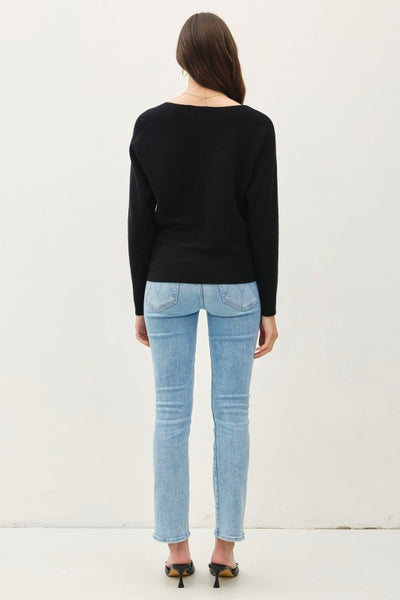Boatneck Ribbed Dolman Sweater