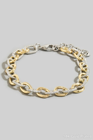 Gold Dipped Two Tone Link Bracelet