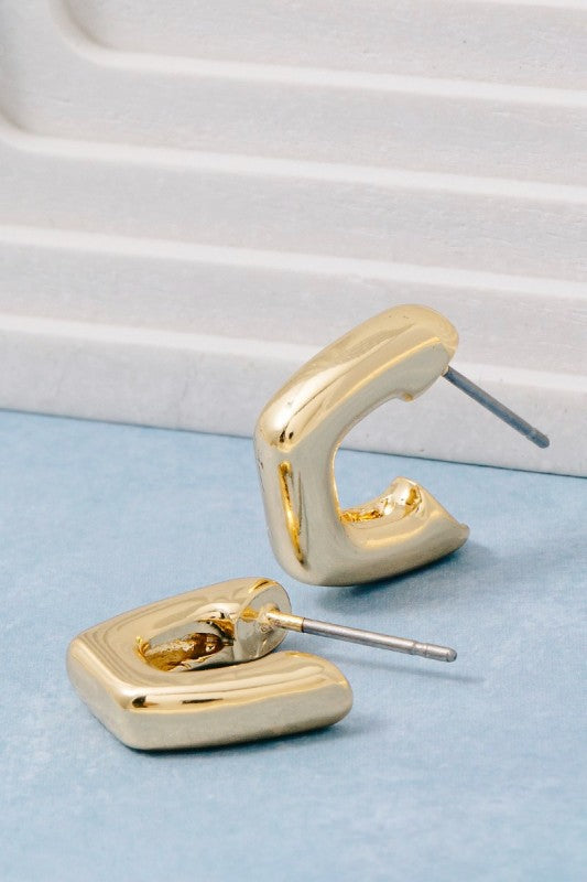 Gold Dipped Chunky Square Hoops
