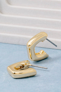 Gold Dipped Chunky Square Hoops