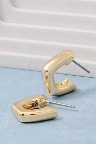 Gold Dipped Chunky Square Hoops