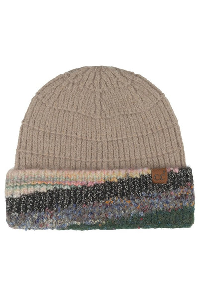 Multicolor Marled Yarn Beanie