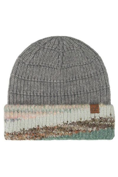 Multicolor Marled Yarn Beanie