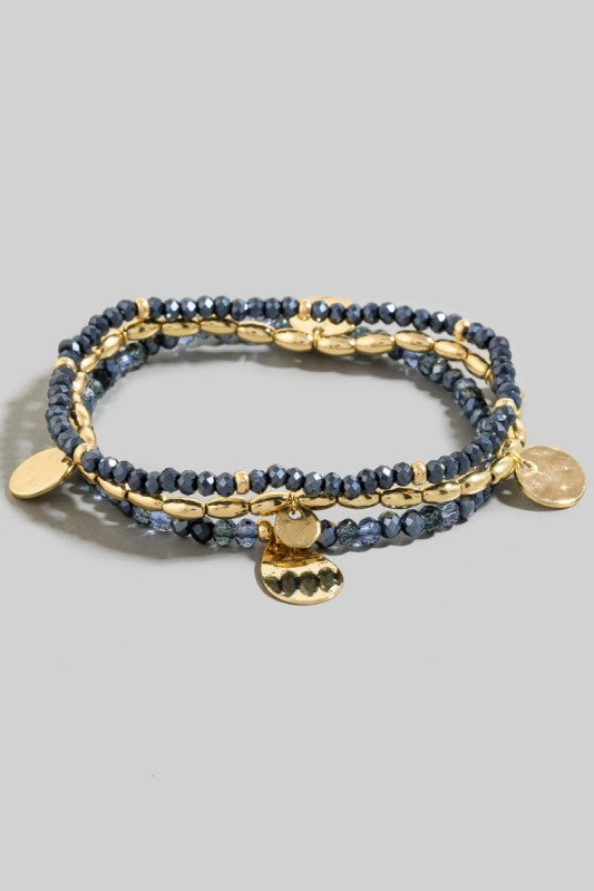 Disc Charm Bracelet Set