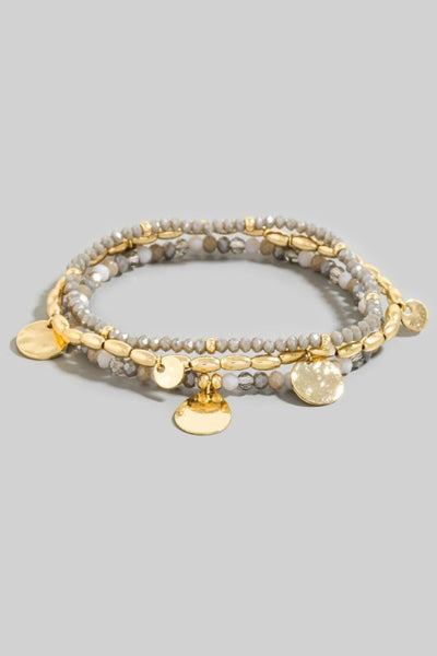 Disc Charm Bracelet Set