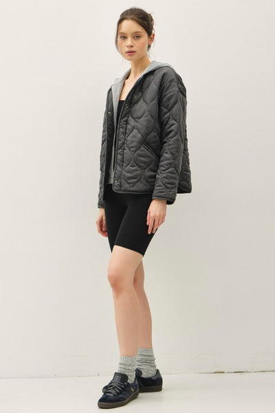 Quilted Jacket With Removable Hood