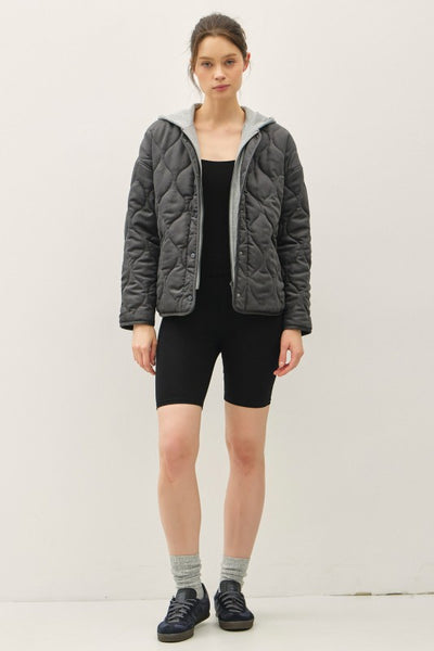 Quilted Jacket With Removable Hood