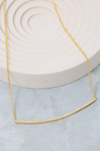 Gold Dipped Rhinestone Bar Necklace