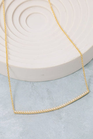Gold Dipped Rhinestone Bar Necklace