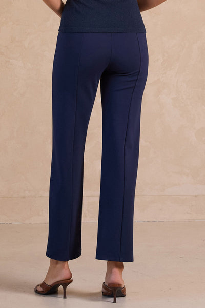Pintuck Straight Leg Ponte Pants - 2 Colors