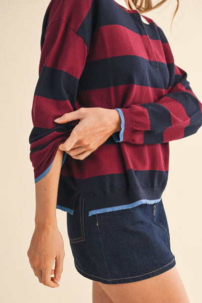 Lightweight Rugby Collar Sweater