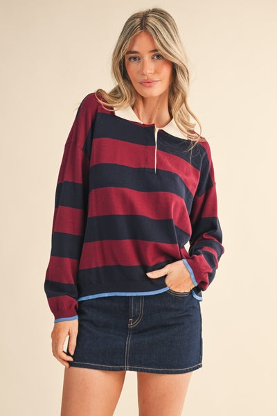 Lightweight Rugby Collar Sweater