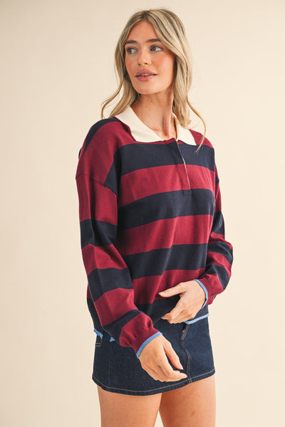 Lightweight Rugby Collar Sweater