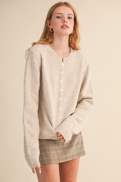 Ultrasoft Marled Knit Cardigan
