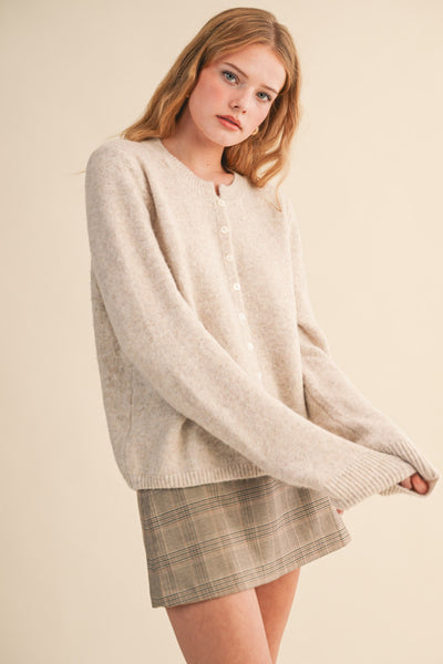 Ultrasoft Marled Knit Cardigan
