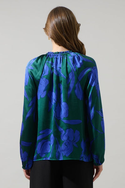 Emerald Hibiscus Blouse