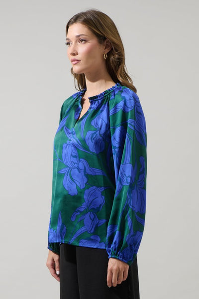 Emerald Hibiscus Blouse