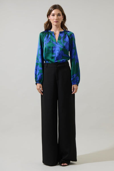 Emerald Hibiscus Blouse