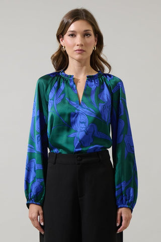 Emerald Hibiscus Blouse