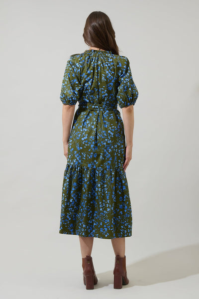 Floral Fields Tiered Midi Dress