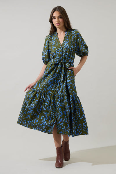 Floral Fields Tiered Midi Dress