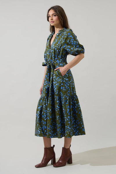 Floral Fields Tiered Midi Dress