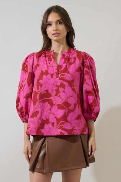 Cerise Magnolia Top