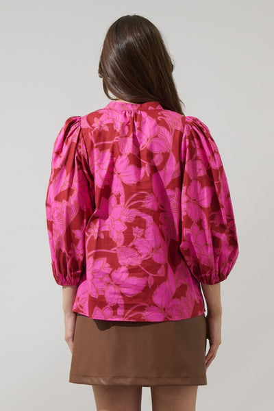 Cerise Magnolia Top
