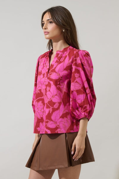 Cerise Magnolia Top