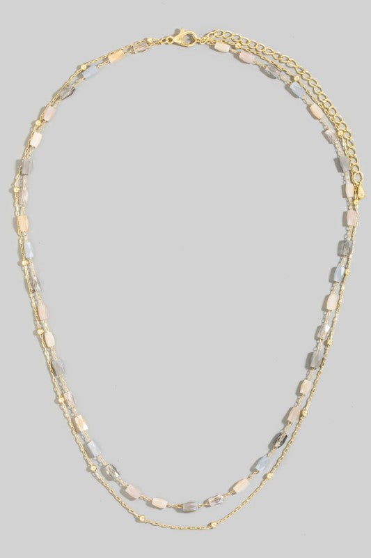 Faceted Bead Layered Necklace