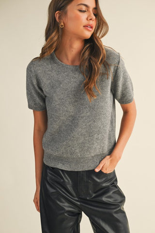 Short Sleeve Knit Top - 2 Colors