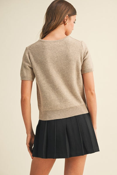 Short Sleeve Knit Top - 2 Colors