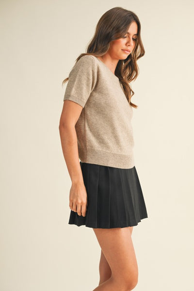 Short Sleeve Knit Top - 2 Colors