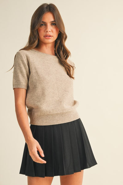 Short Sleeve Knit Top - 2 Colors