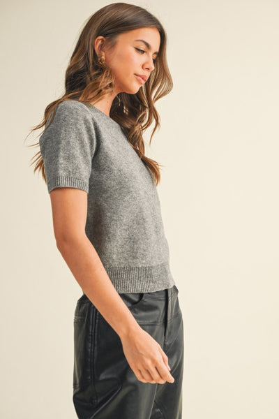 Short Sleeve Knit Top - 2 Colors