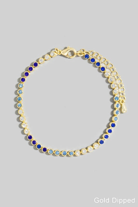 Gold Dipped Gradient Tennis Bracelet