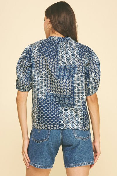 Ikat Patchwork Top