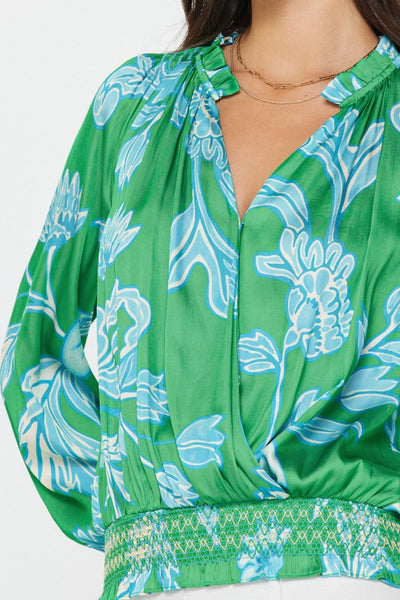 Botanical Smocked Hem Blouse