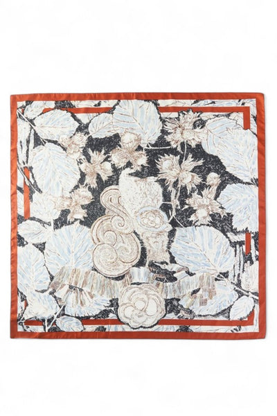 Vintage Leaf Border Scarf