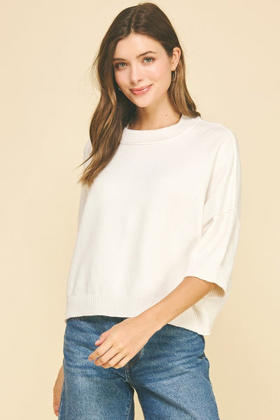 Drop Shoulder Knit Top