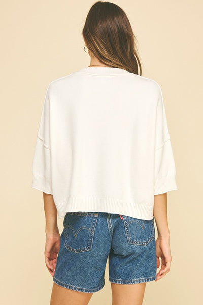 Drop Shoulder Knit Top