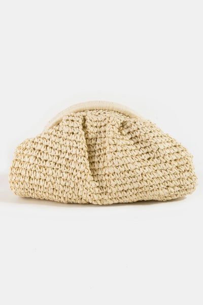 Raffia Pouch Clutch