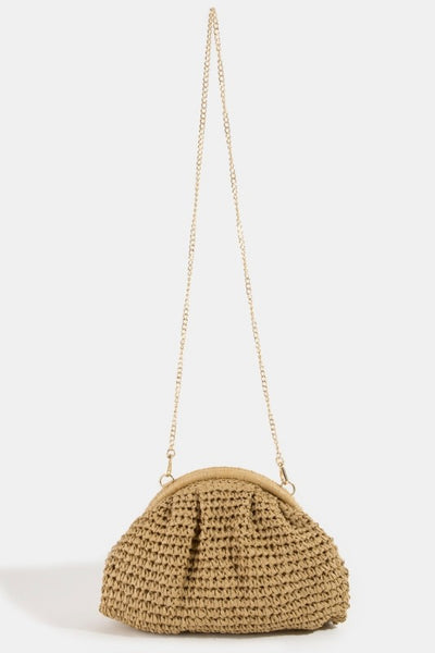 Raffia Pouch Clutch
