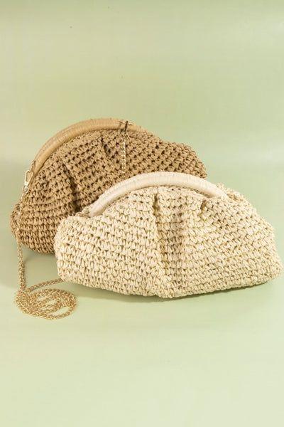 Raffia Pouch Clutch