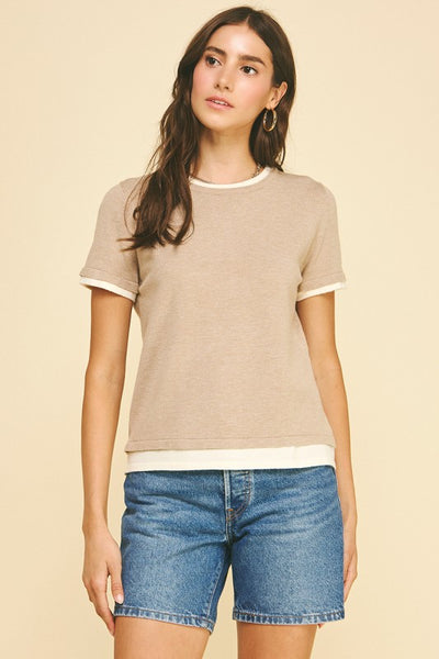 Layered Look Knit Top