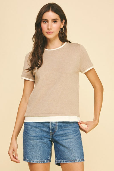 Layered Look Knit Top