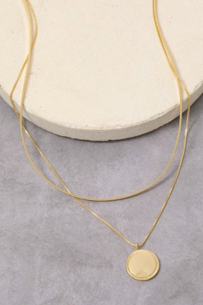 Gold Dipped Layered Circle Necklace
